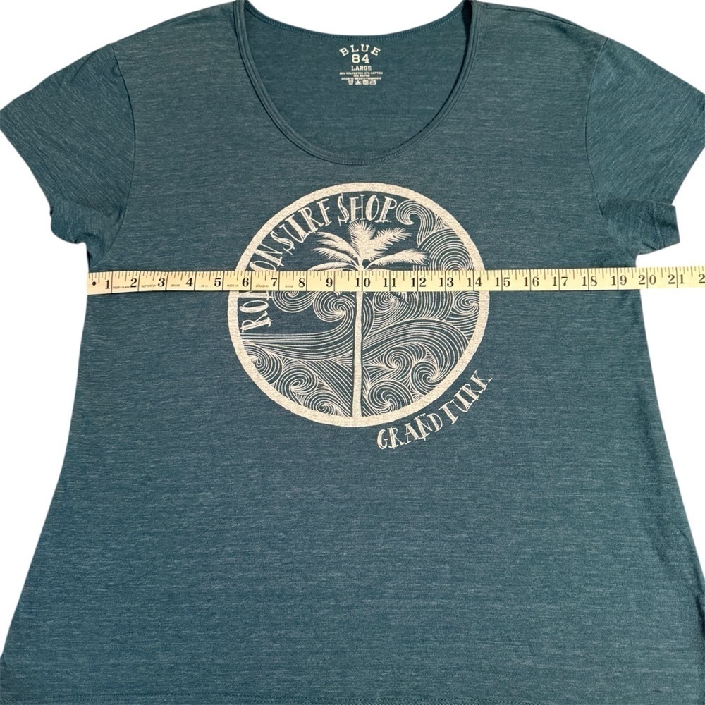 Blue 84 Heathered Teal Blue Tee Ron Jon Surf Shop Grand Turk Size Large - Picture 5 of 5